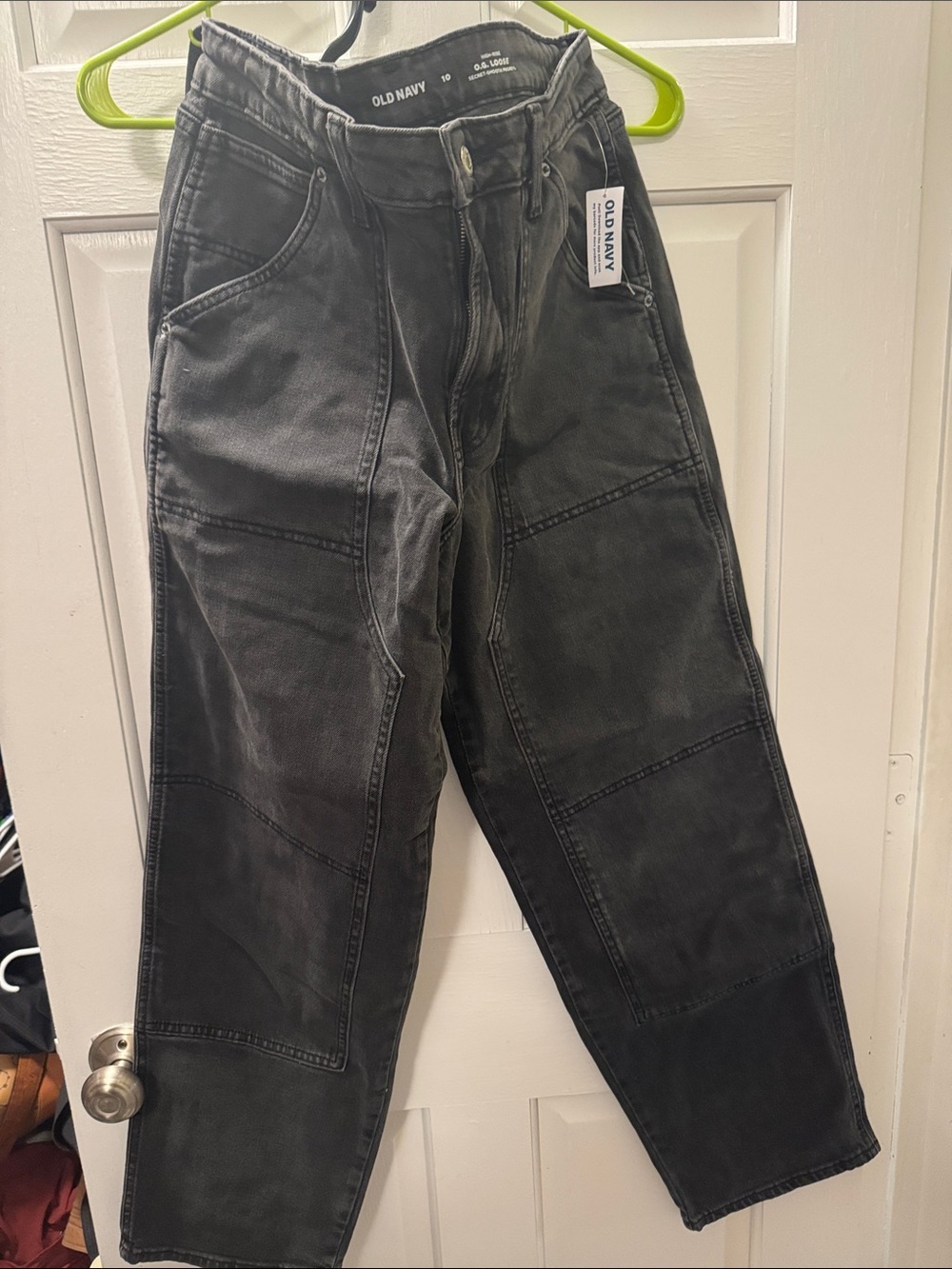 Old Navy women’s Washed Black Relaxed Carpenter Jeans